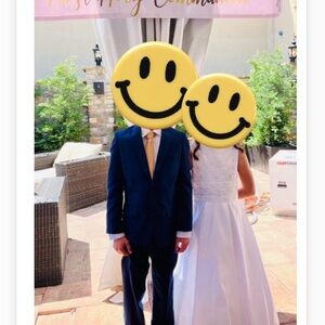 Calvin Klein Navy Blazer with Black Lining and matching suit pants